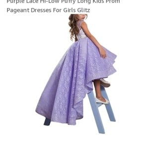 Girls high low pageant, formal dress